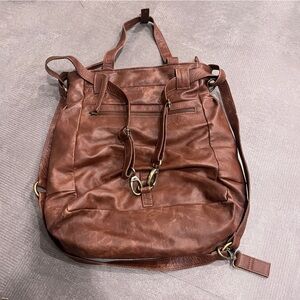 Laroll Leather Brown Shoulder Backpack Bag
